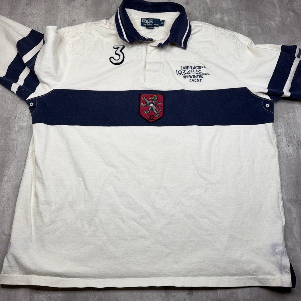 Vintage Polo Ralph Lauren Rugby Lake Placid New York Winter Event 1934 XXL Shirt - Picture 5 of 8
